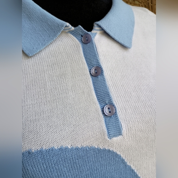 Vintage Lizgolf Blue and White Women's Polo Shirts Golf  Vest_Large - Picture 8 of 12